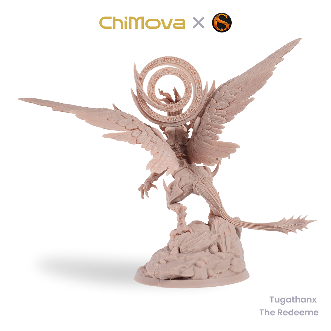 SolGood Creations Tugathanx the Redeemer unpainted resin miniature for DND tabletop gaming and collectors, view 3