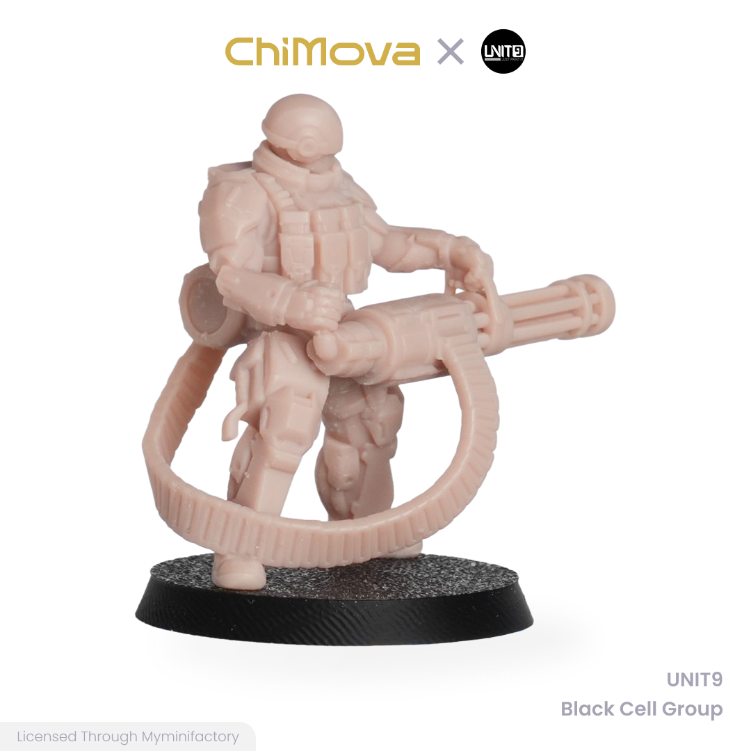 UNIT9 Black Cell Group unpainted 32mm resin miniature set for DND tabletop gaming and collectors, view 4