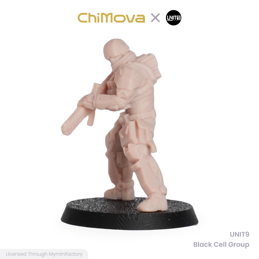 UNIT9 Black Cell Group unpainted 32mm resin miniature set for DND tabletop gaming and collectors, view 5