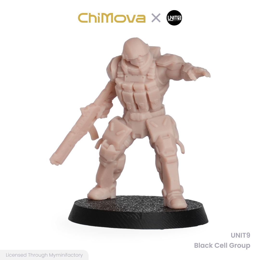 UNIT9 Black Cell Group unpainted 32mm resin miniature set for DND tabletop gaming and collectors, view 6