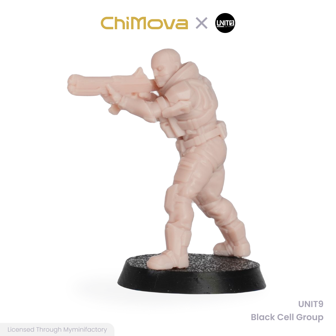 UNIT9 Black Cell Group unpainted 32mm resin miniature set for DND tabletop gaming and collectors, view 7