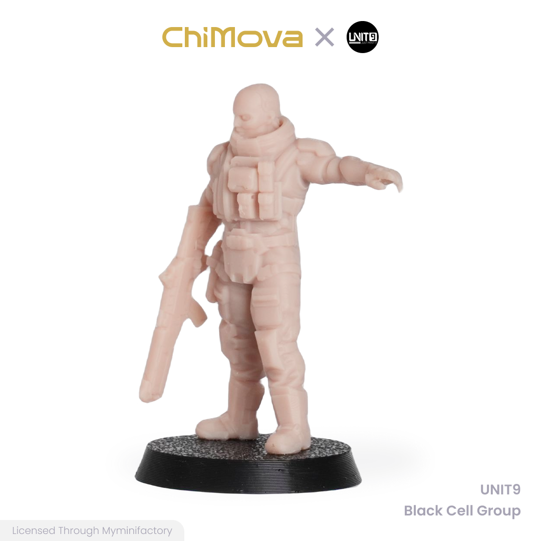 UNIT9 Black Cell Group unpainted 32mm resin miniature set for DND tabletop gaming and collectors, view 8