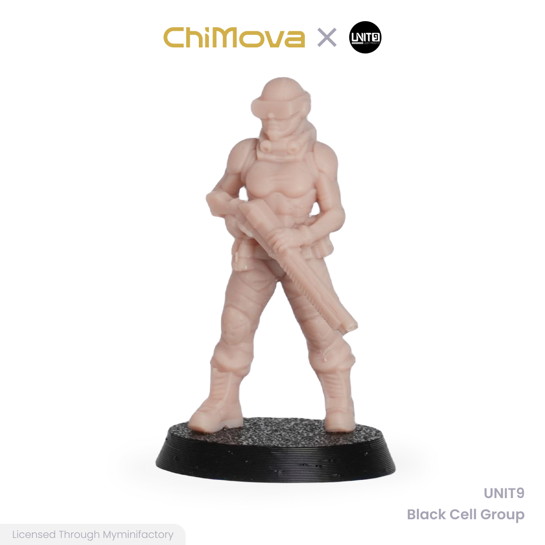 UNIT9 Black Cell Group unpainted 32mm resin miniature set for DND tabletop gaming and collectors, view 9