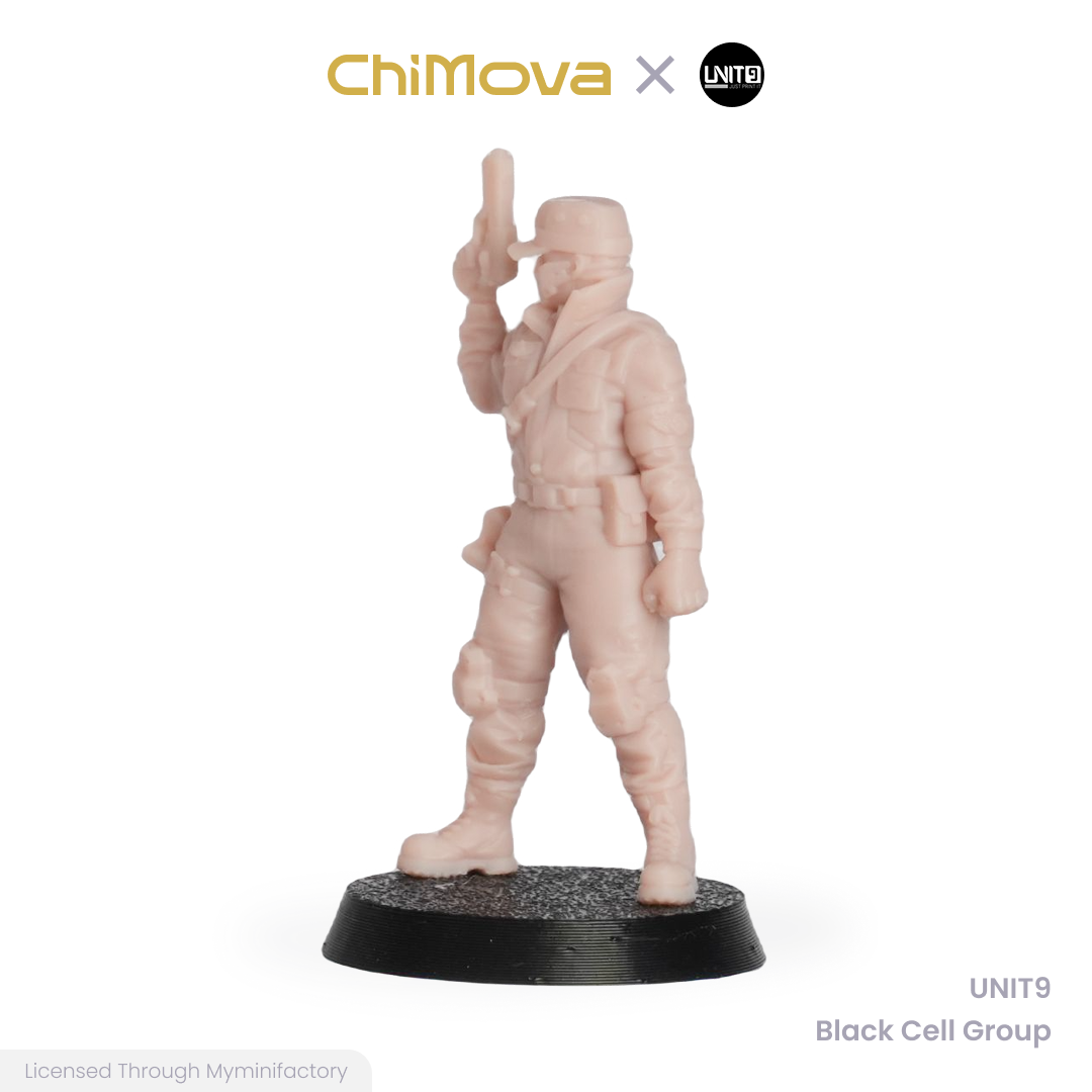 UNIT9 Black Cell Group unpainted 32mm resin miniature set for DND tabletop gaming and collectors, view 10