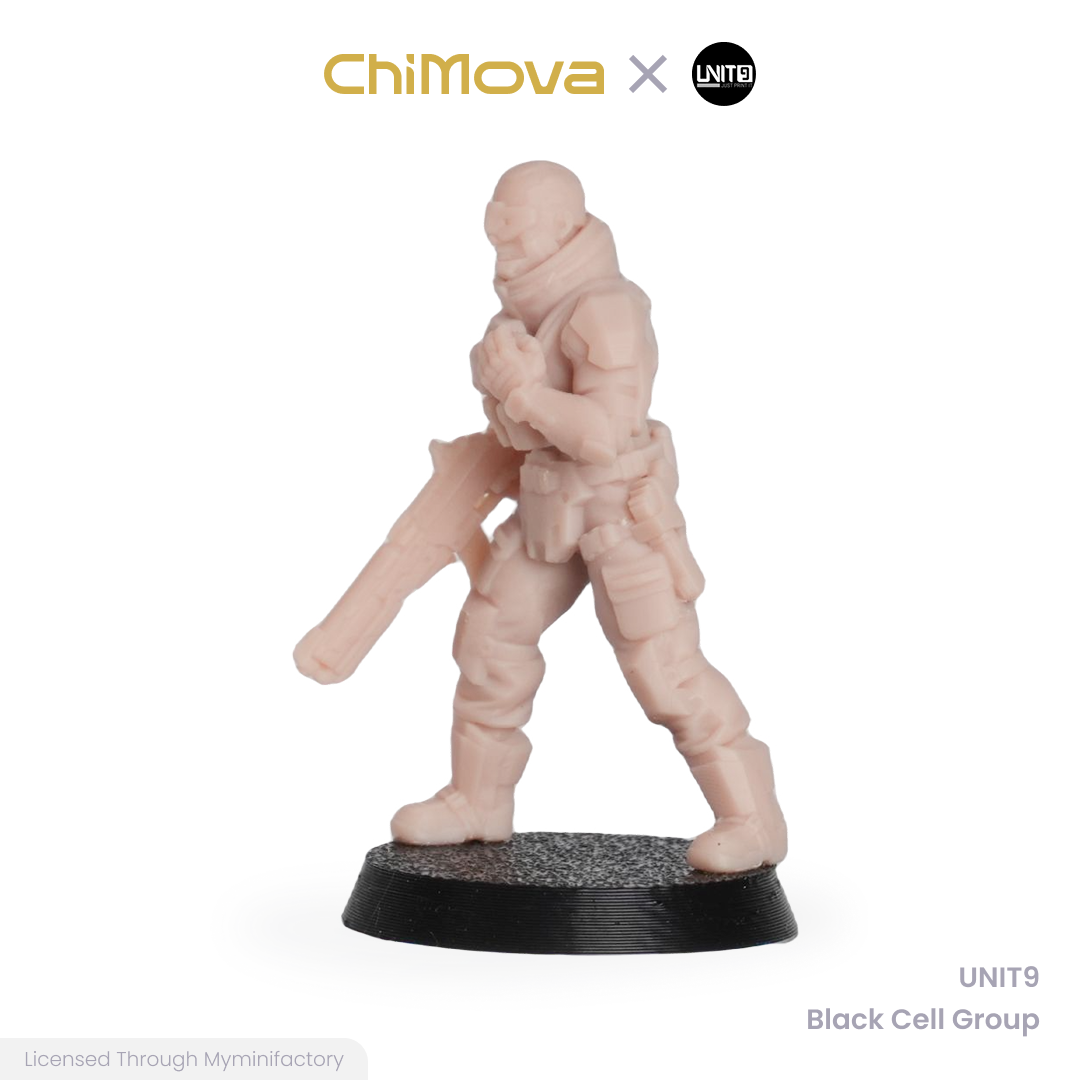 UNIT9 Black Cell Group unpainted 32mm resin miniature set for DND tabletop gaming and collectors, view 11
