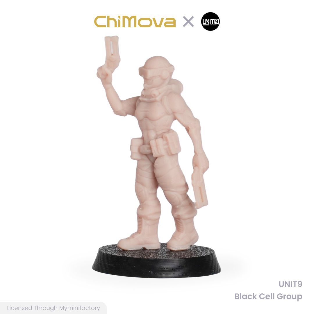 UNIT9 Black Cell Group unpainted 32mm resin miniature set for DND tabletop gaming and collectors, view 13