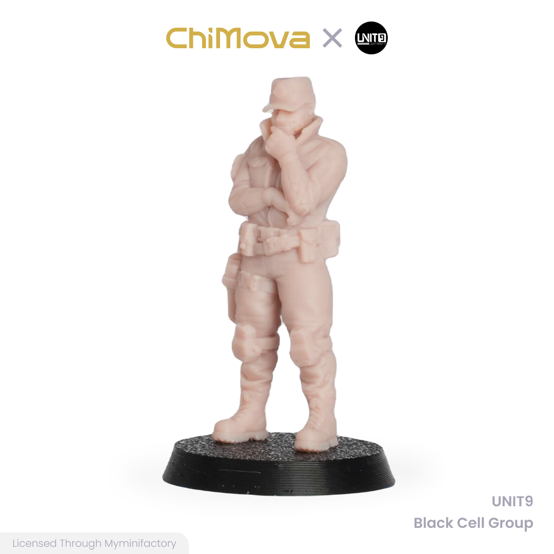 UNIT9 Black Cell Group unpainted 32mm resin miniature set for DND tabletop gaming and collectors, view 14