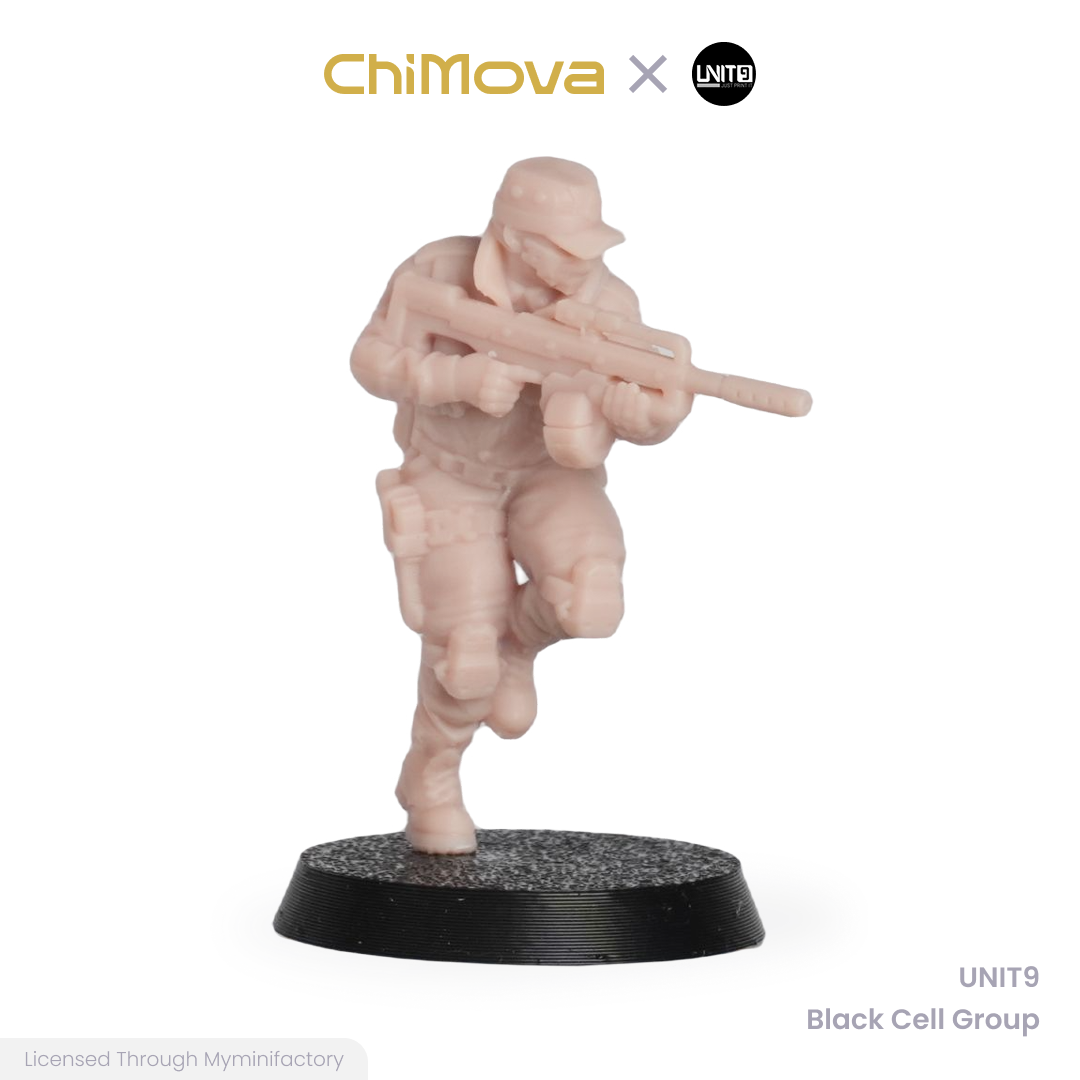 UNIT9 Black Cell Group unpainted 32mm resin miniature set for DND tabletop gaming and collectors, view 16