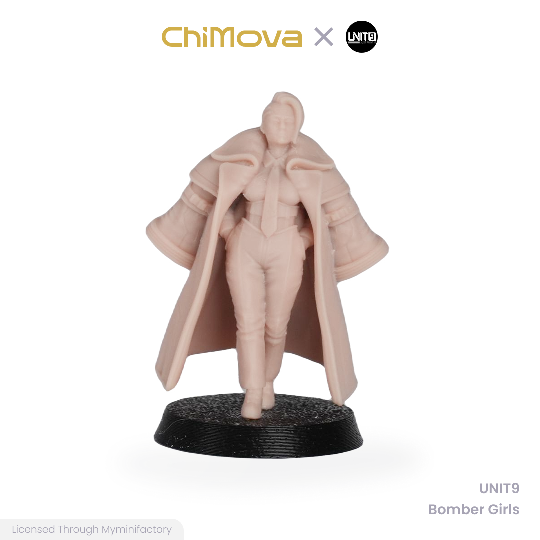 UNIT9 Bomber Girls unpainted 32mm resin miniature set for DND tabletop gaming and collectors, view 7