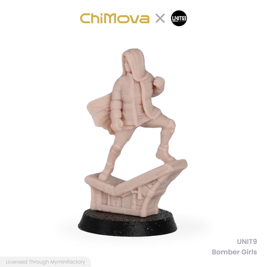 UNIT9 Bomber Girls unpainted 32mm resin miniature set for DND tabletop gaming and collectors, view 8