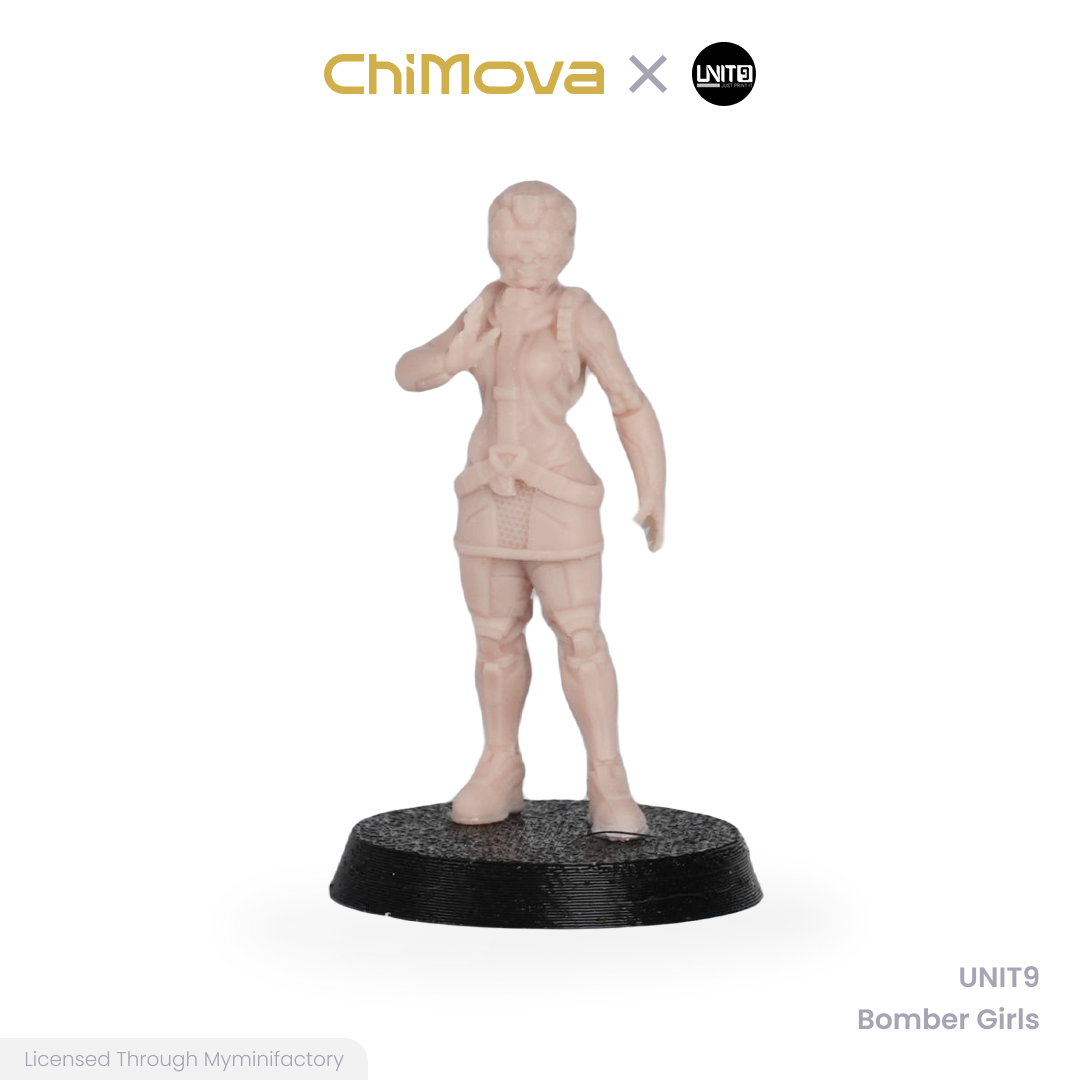 UNIT9 Bomber Girls unpainted 32mm resin miniature set for DND tabletop gaming and collectors, view 9