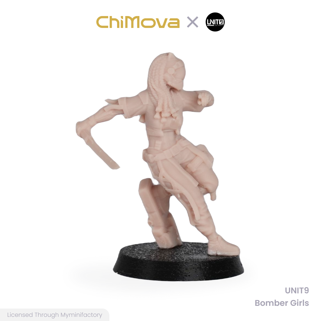 UNIT9 Bomber Girls unpainted 32mm resin miniature set for DND tabletop gaming and collectors, view 10