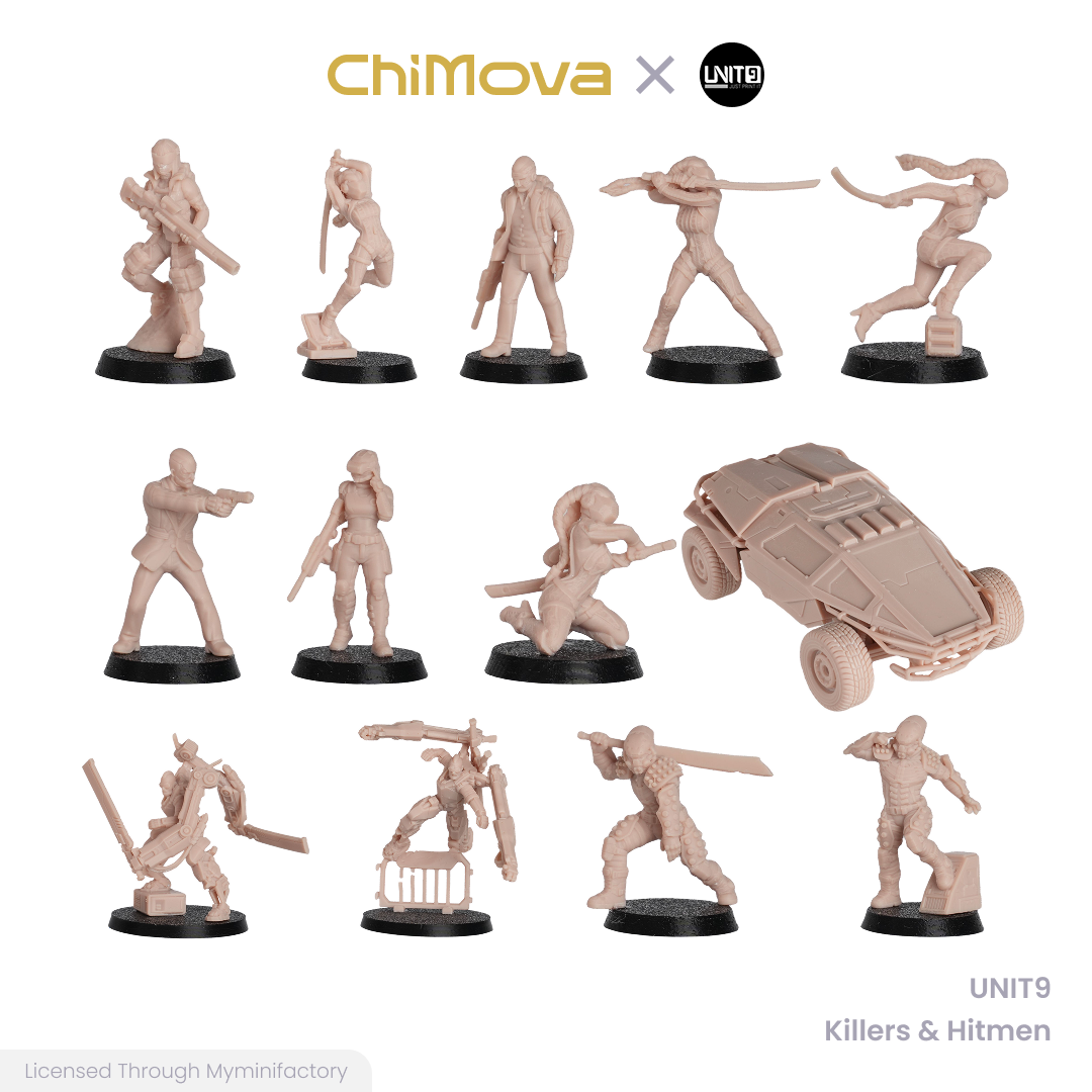 UNIT9: Killers & Hitmen - Unpainted 32mm Resin Miniature Set for War Games