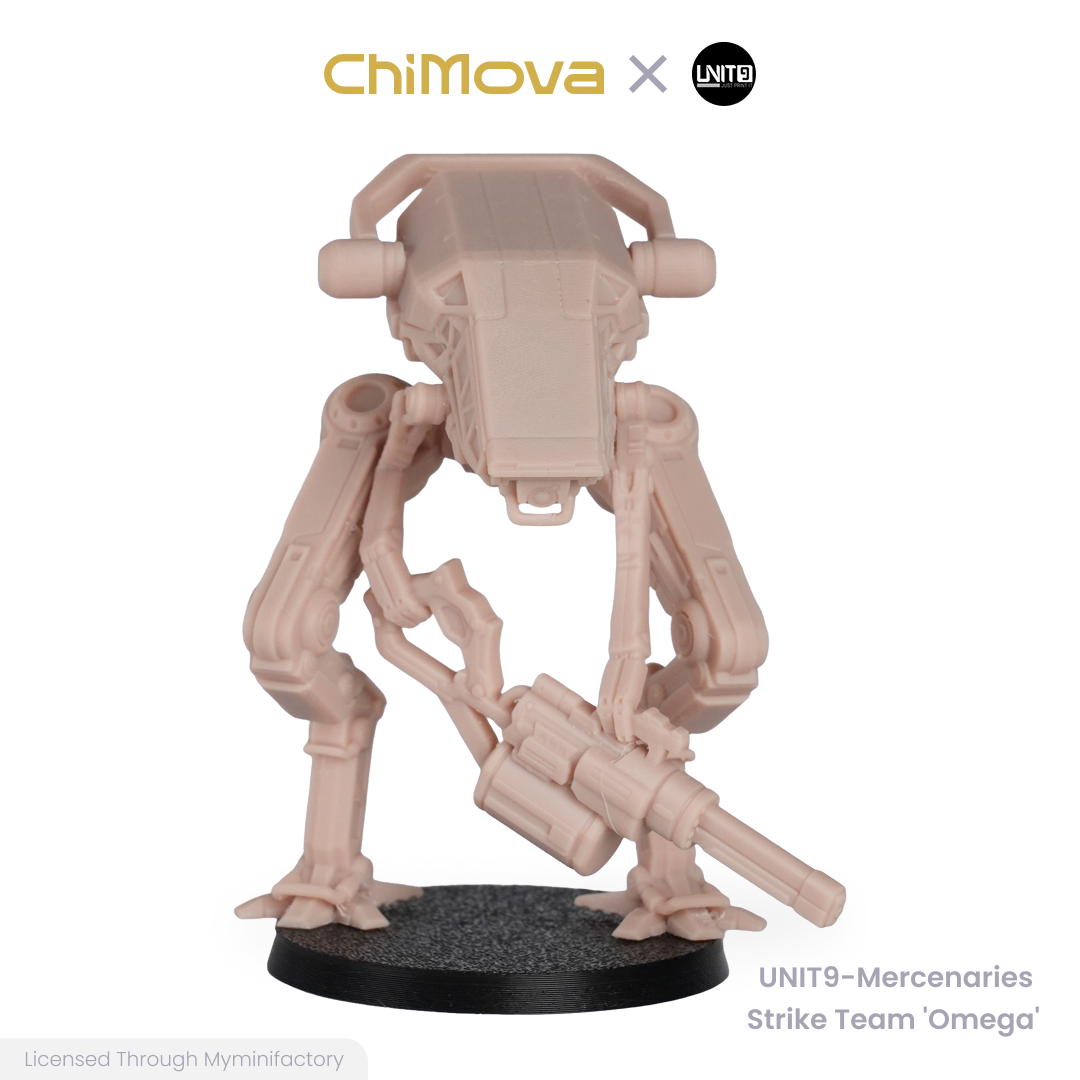 UNIT9 Mercenaries Strike team 'Omega' unpainted 32mm resin miniature set for DND tabletop gaming and collectors, view 2