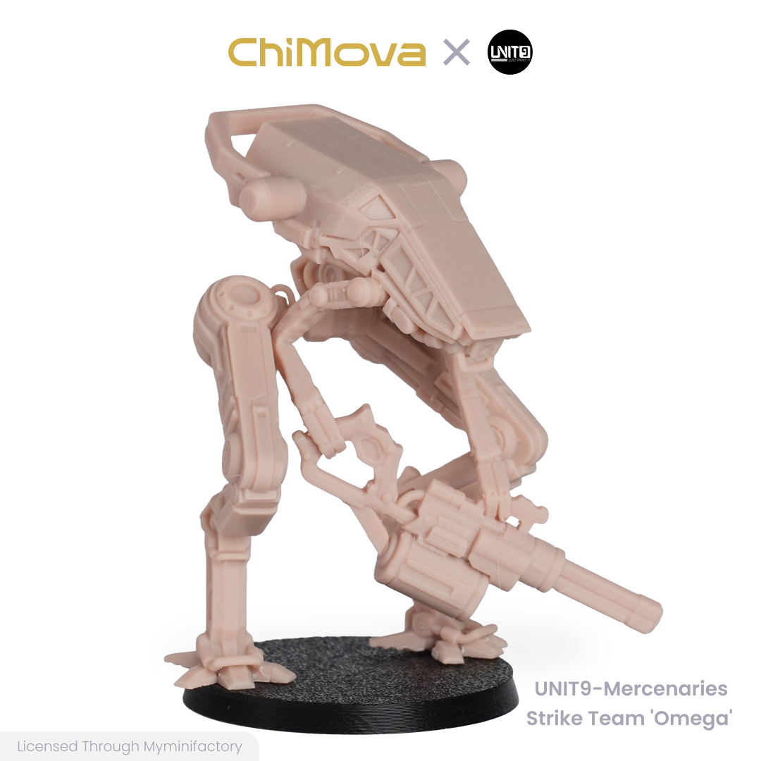 UNIT9 Mercenaries Strike team 'Omega' unpainted 32mm resin miniature set for DND tabletop gaming and collectors, view 3