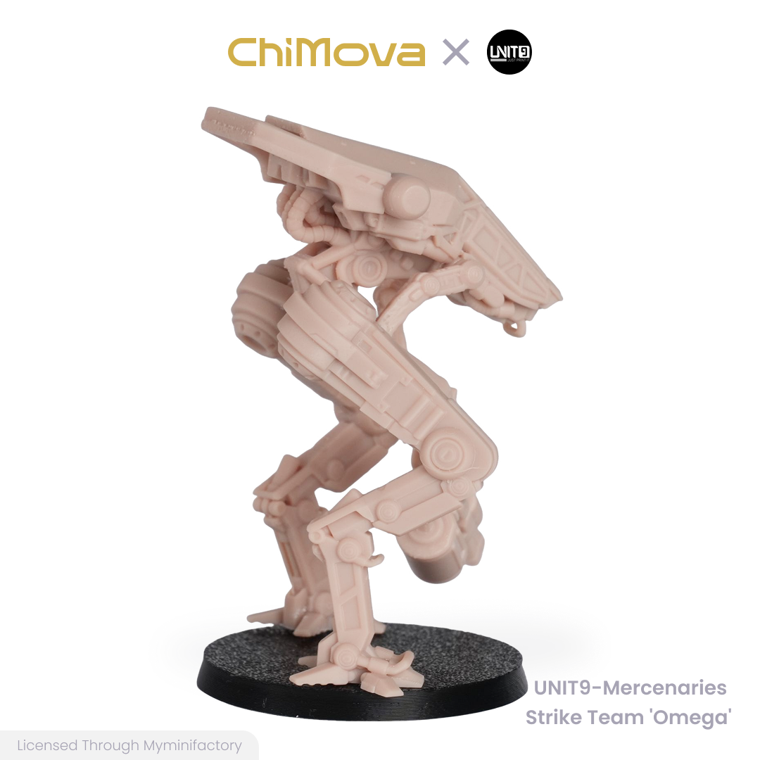 UNIT9 Mercenaries Strike team 'Omega' unpainted 32mm resin miniature set for DND tabletop gaming and collectors, view 4