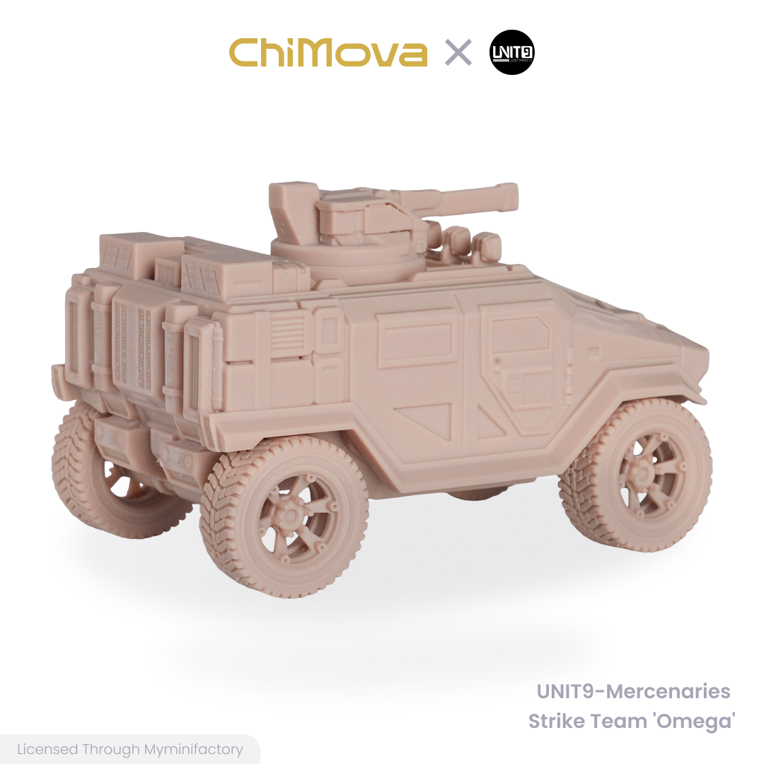 UNIT9 Mercenaries Strike team 'Omega' unpainted 32mm resin miniature set for DND tabletop gaming and collectors, view 6