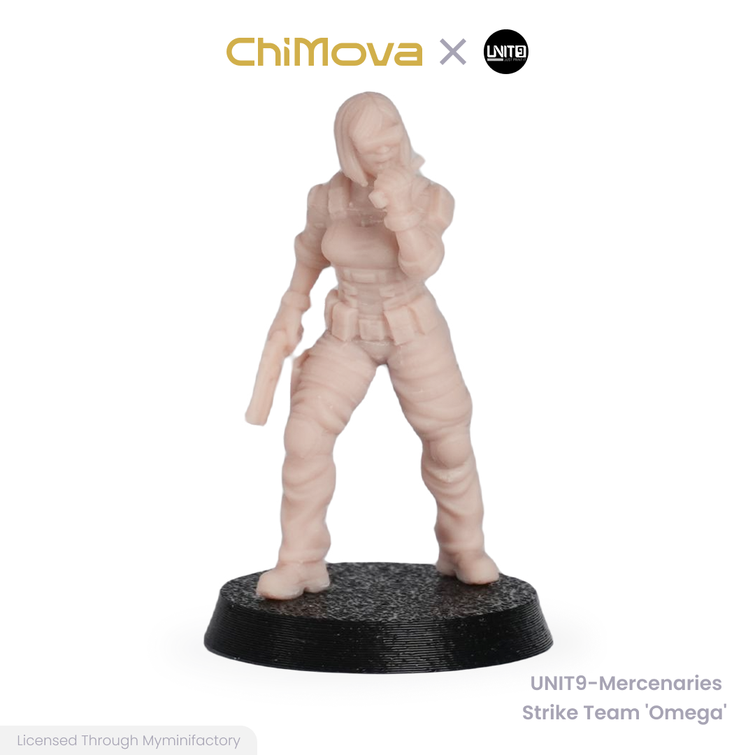 UNIT9 Mercenaries Strike team 'Omega' unpainted 32mm resin miniature set for DND tabletop gaming and collectors, view 15