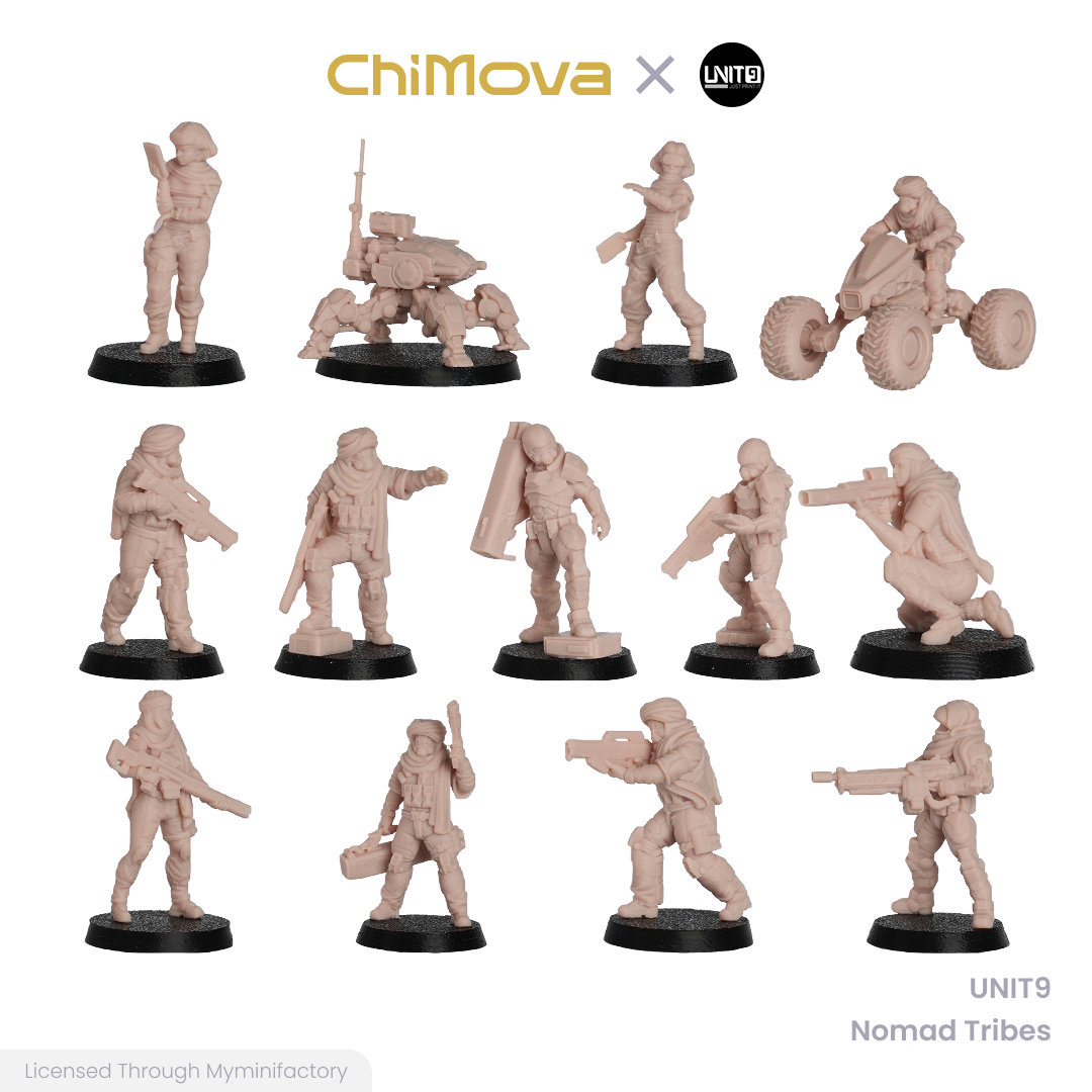 UNIT9: Nomad Tribes - Unpainted 32mm Resin Miniature Set for War Games