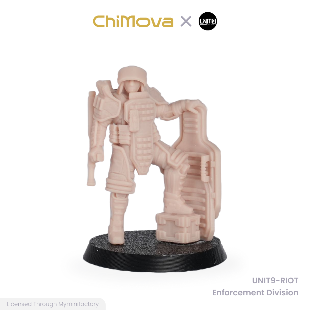UNIT9: RIOT Enforcement Division - Unpainted 32mm Resin Miniature Set for War Games