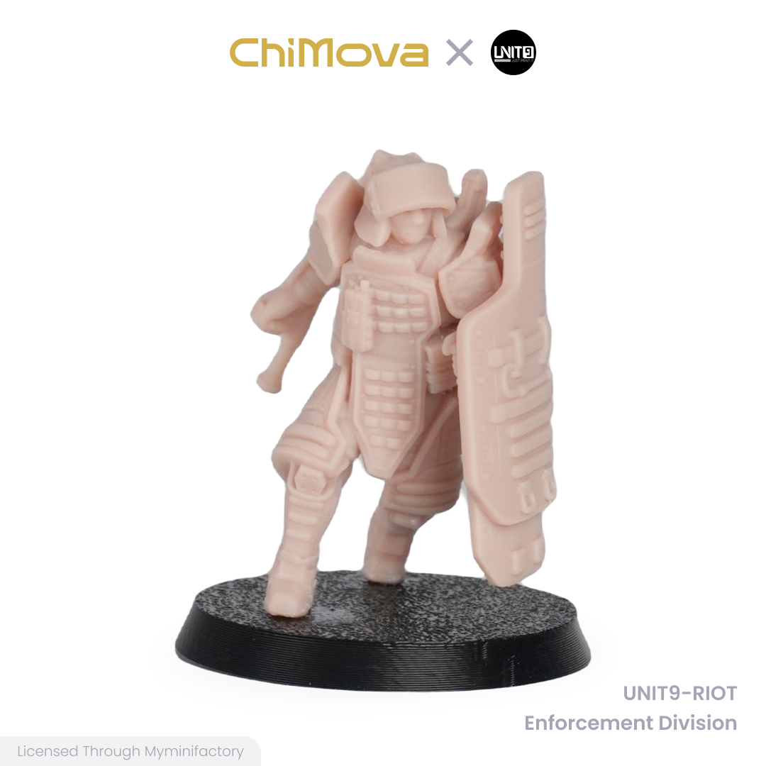 UNIT9: RIOT Enforcement Division - Unpainted 32mm Resin Miniature Set for War Games