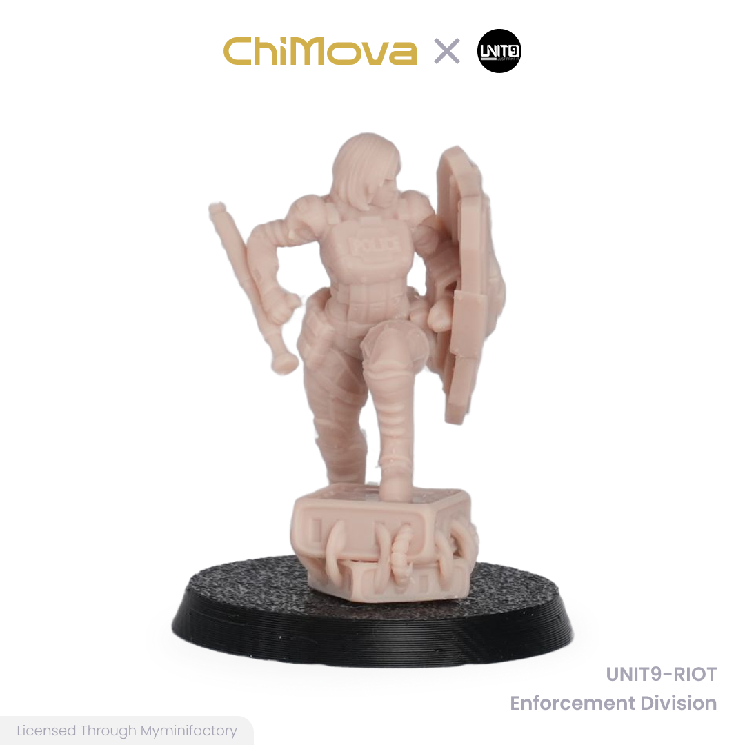 UNIT9: RIOT Enforcement Division - Unpainted 32mm Resin Miniature Set for War Games