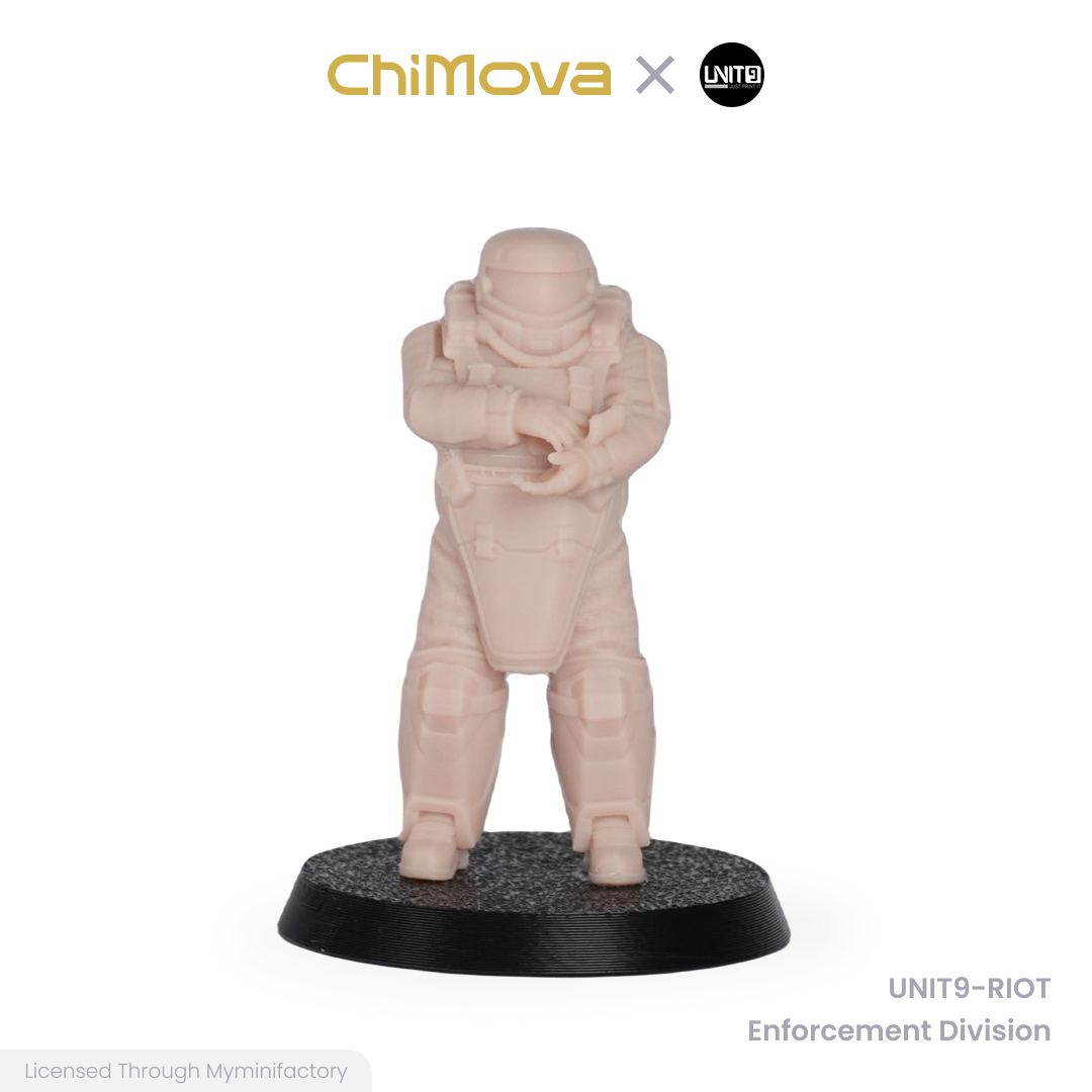 UNIT9: RIOT Enforcement Division - Unpainted 32mm Resin Miniature Set for War Games