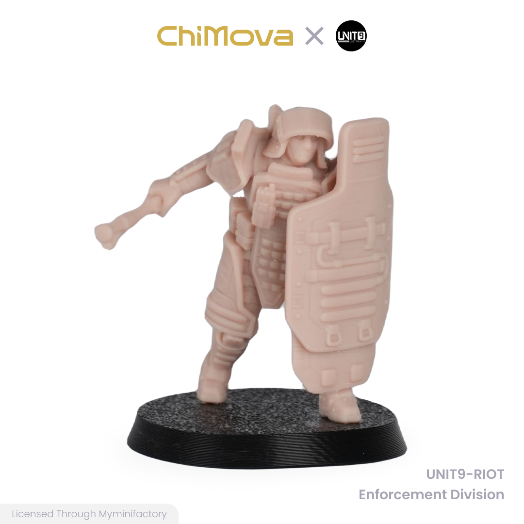 UNIT9: RIOT Enforcement Division - Unpainted 32mm Resin Miniature Set for War Games