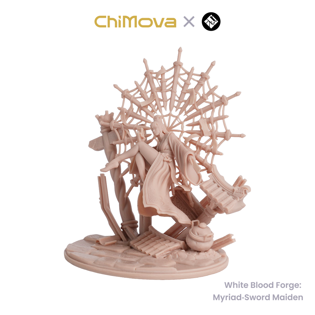 White Blood Forge: Myriad-Sword Maiden - Unpainted Resin Miniature for DND & TRPG product image 3