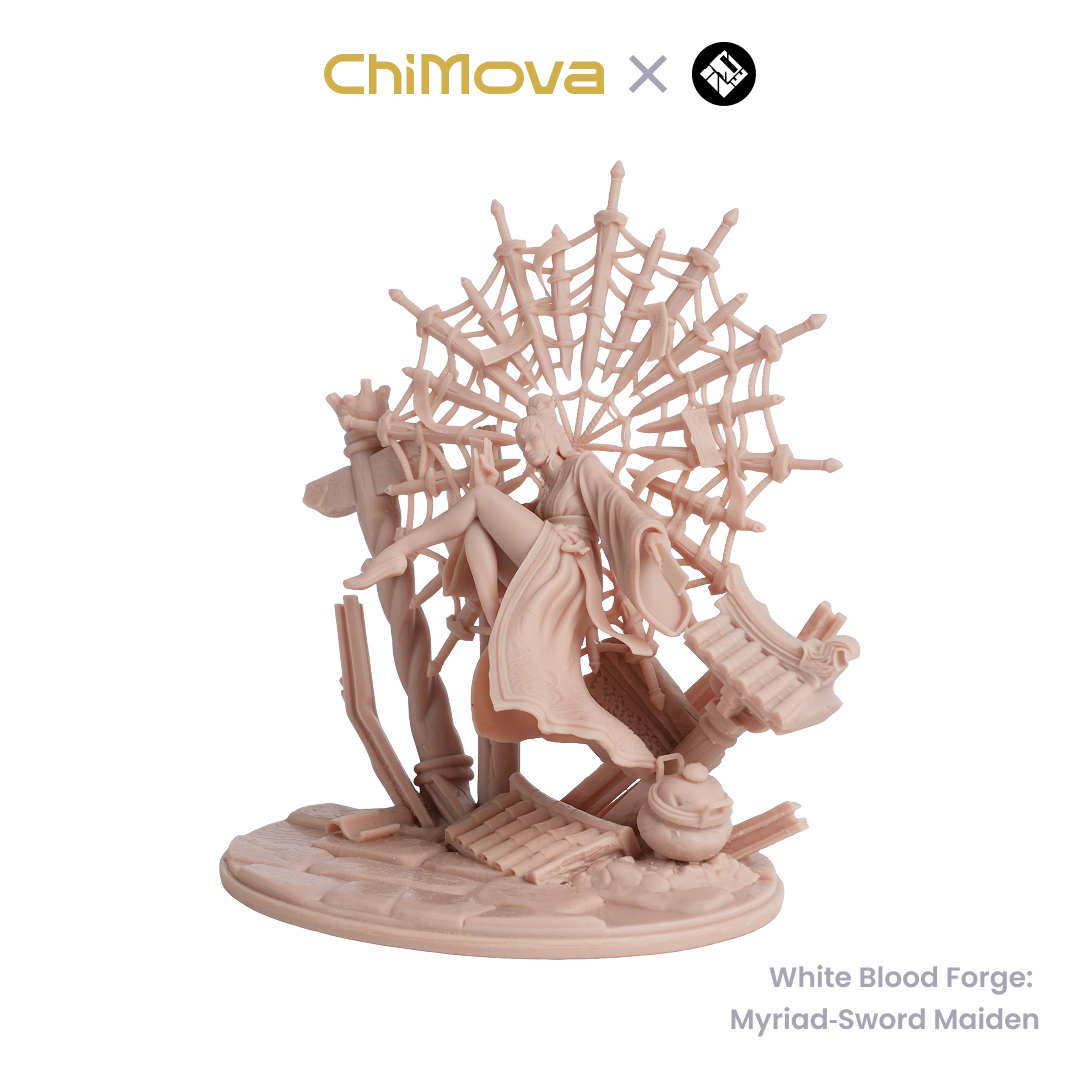 White Blood Forge: Myriad-Sword Maiden - Unpainted Resin Miniature for DND & TRPG product image 3