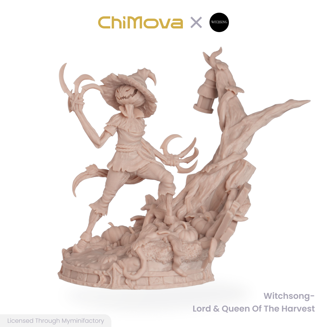 Witchsong Miniatures: Lord & Queen of the Harvest - Unpainted 100mm Resin Miniatures for DND & TRPG