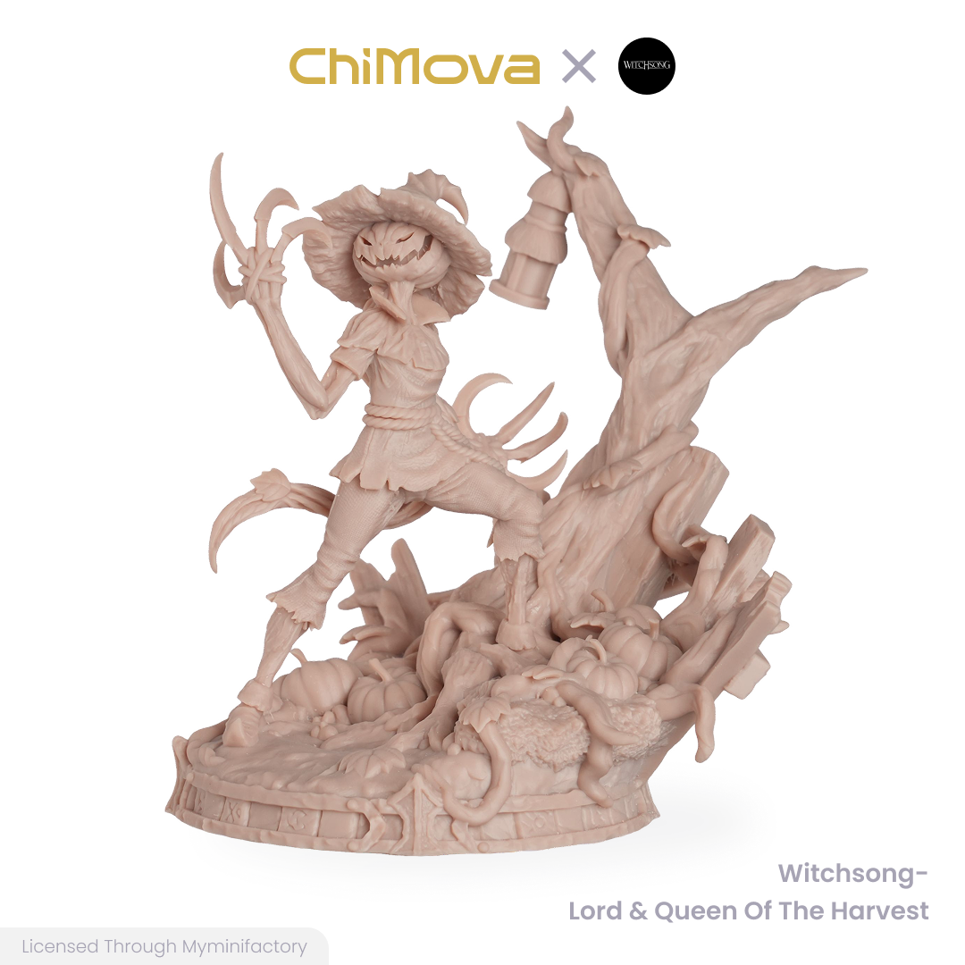 Witchsong Miniatures: Lord & Queen of the Harvest - Unpainted 100mm Resin Miniatures for DND & TRPG