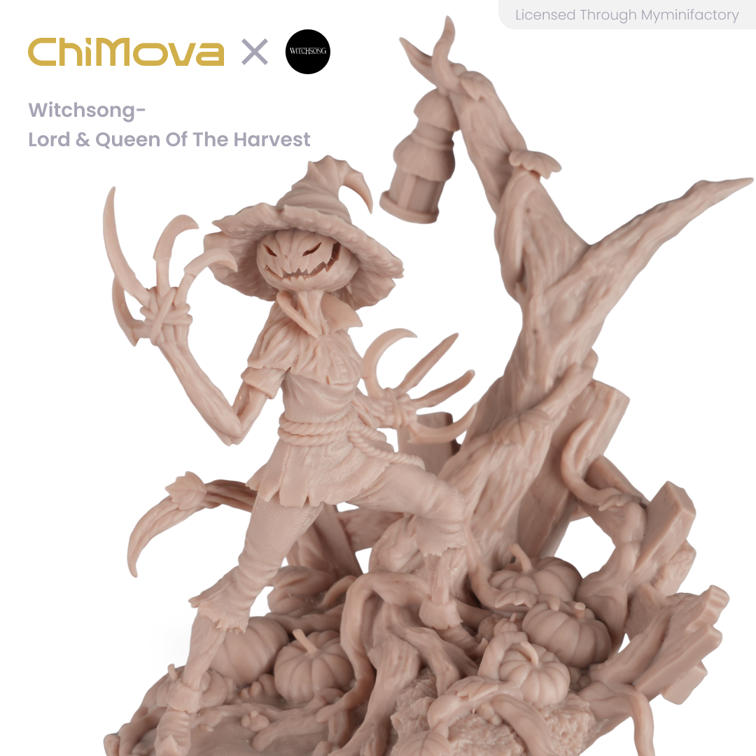 Witchsong Miniatures: Lord & Queen of the Harvest - Unpainted 100mm Resin Miniatures for DND & TRPG