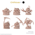 Witchsong Miniatures: Harvest Soldiers - Unpainted 25mm Resin Miniature Set for DND & TRPG