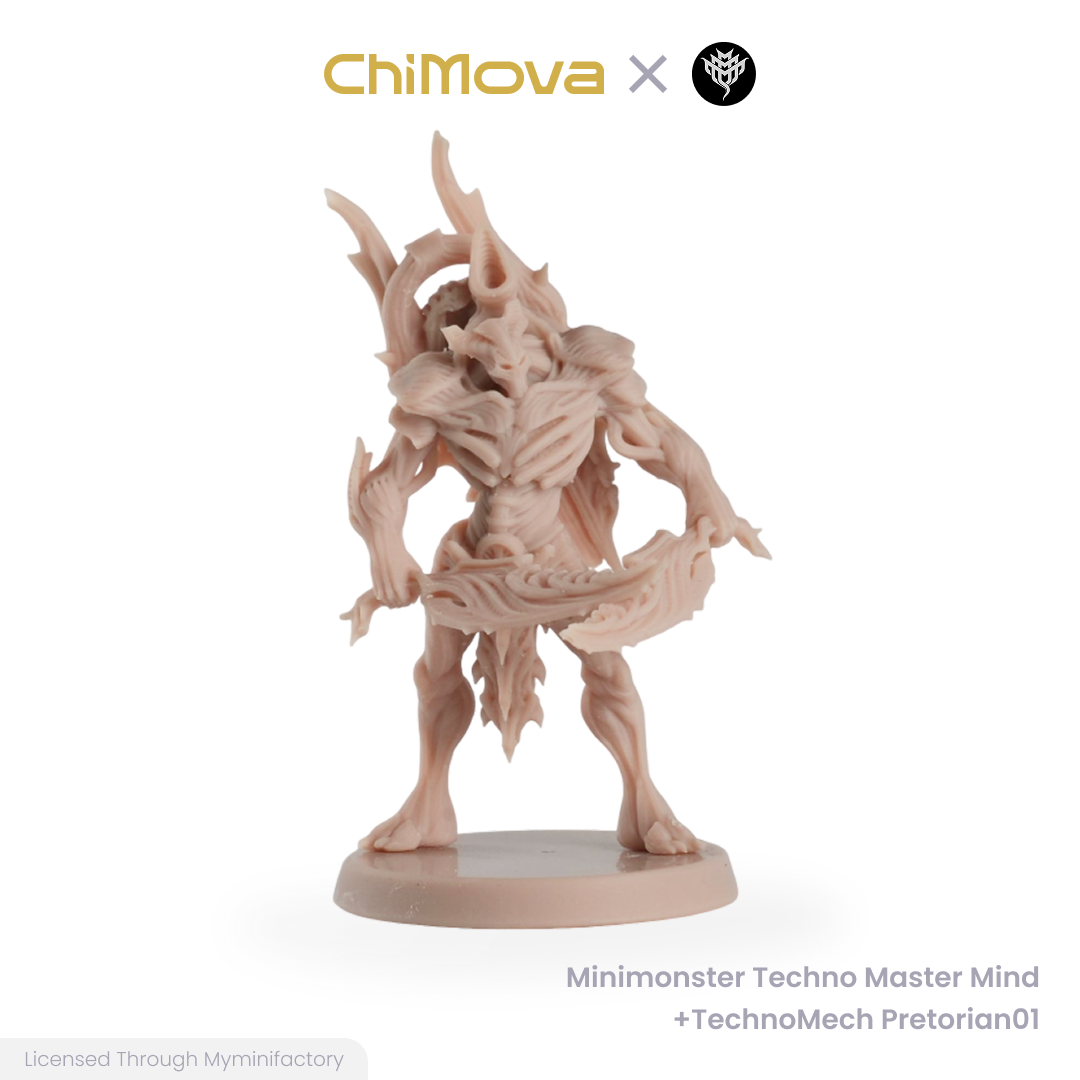 Mini Monster Mayhem Techno Master Mind Technomech Pretorian unpainted 32mm resin miniature set for DND tabletop, view 9