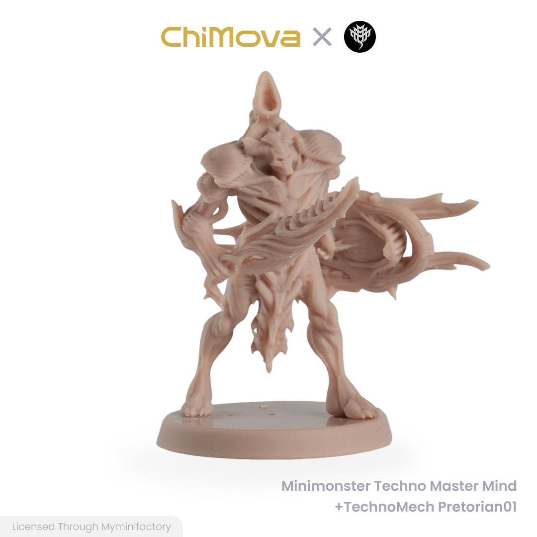Mini Monster Mayhem Techno Master Mind Technomech Pretorian unpainted 32mm resin miniature set for DND tabletop, view 13