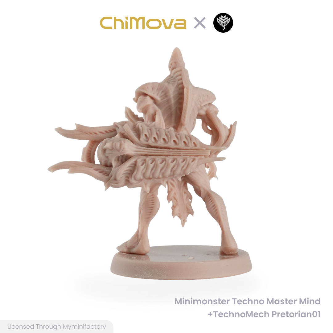 Mini Monster Mayhem Techno Master Mind Technomech Pretorian unpainted 32mm resin miniature set for DND tabletop, view 14