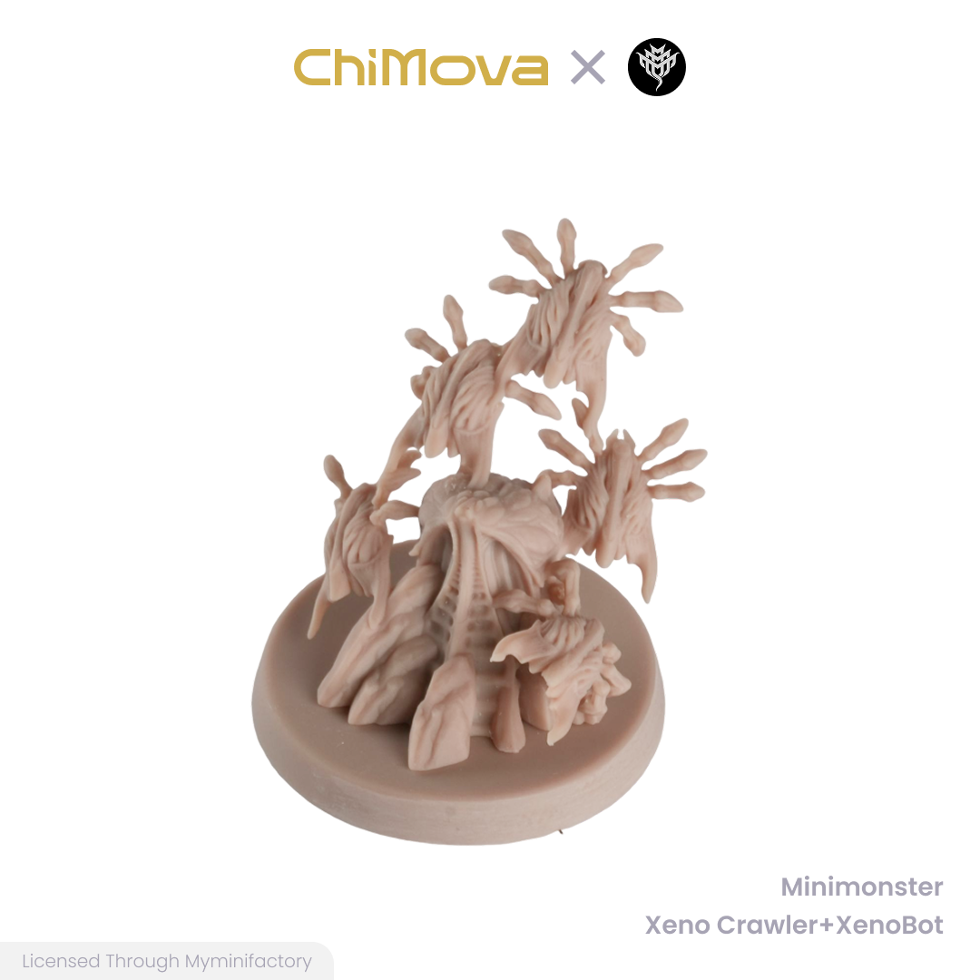 Mini Monster Mayhem Xeno Crawler Xenobot unpainted 32mm resin miniature set for DND tabletop gaming and collectors, view 6