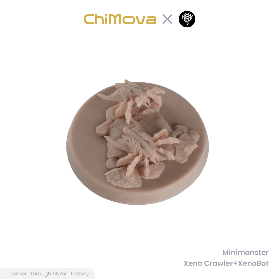Mini Monster Mayhem Xeno Crawler Xenobot unpainted 32mm resin miniature set for DND tabletop gaming and collectors, view 9