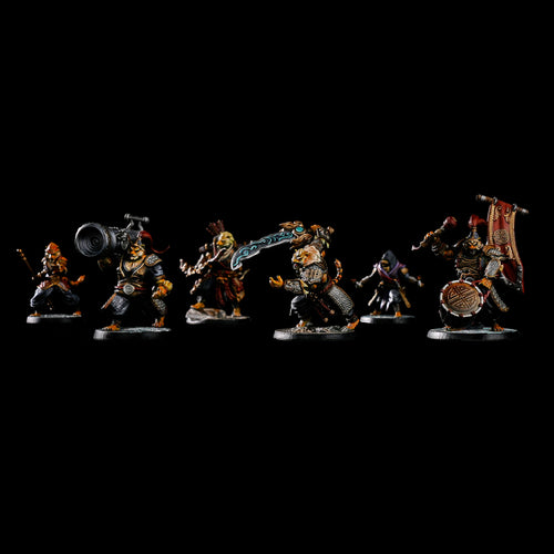 Pro-painted Tigerfolk Army miniatures bundle, 32mm display-grade tiger warriors for tabletop gaming, ready-to-play fantasy miniatures for DND.