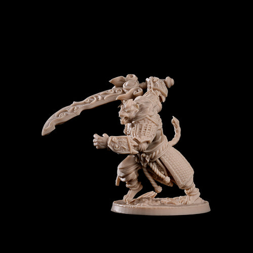 Eternal Fangs - Berserker from Tigerfolk Army Pack DND war gaming miniatures, 3D printed fantasy tigerfolk soldiers unpainted for tabletop games