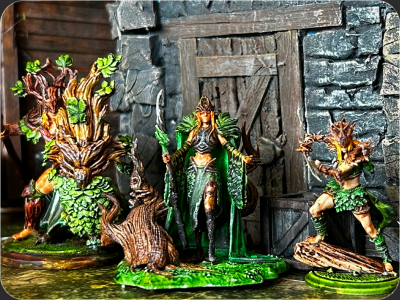 Green fantasy miniatures